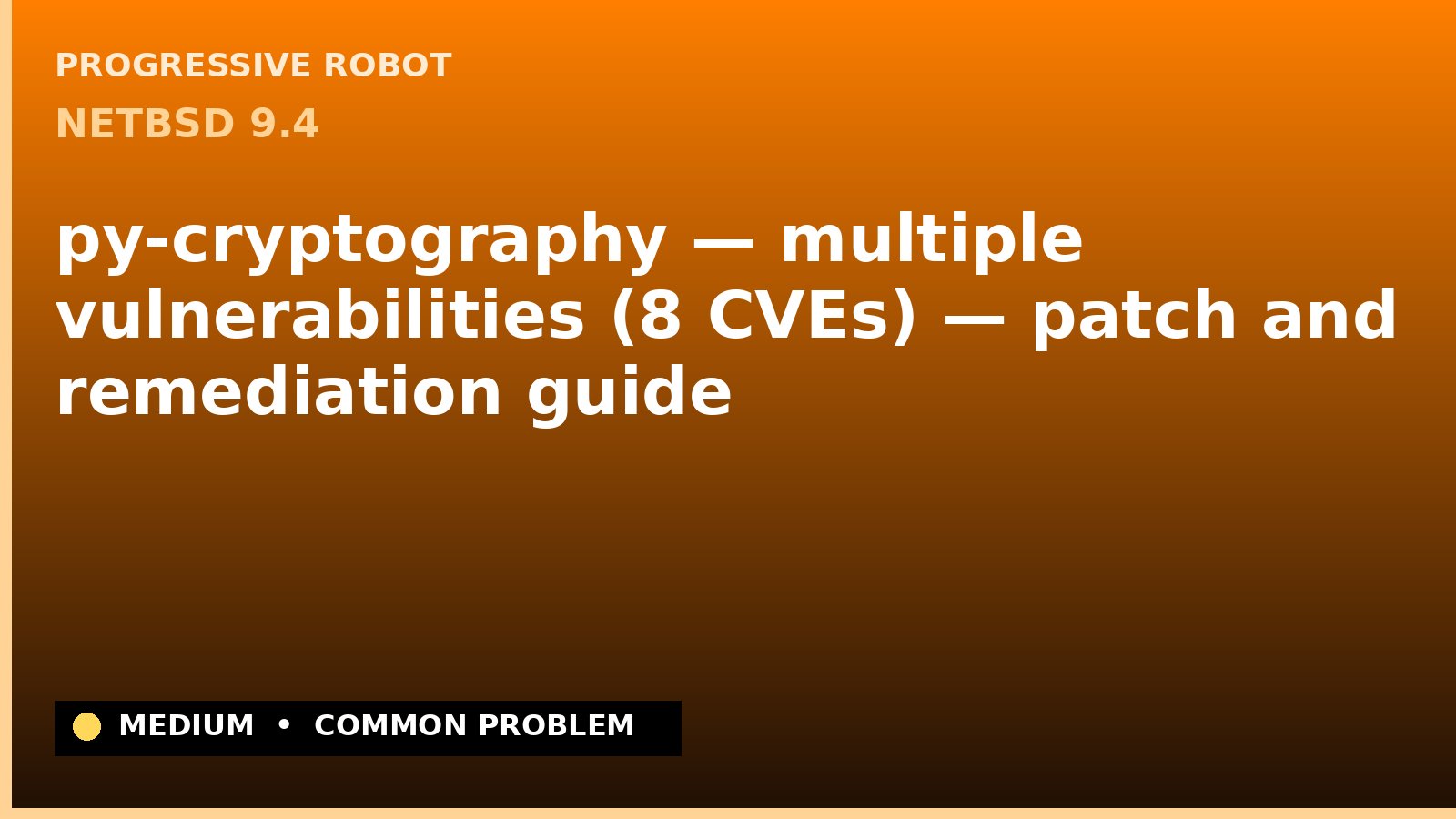 NetBSD 9.4 — py-cryptography — multiple vulnerabilities (8 CVEs) — patch and remediation guide — diagnosis and fix on NetBSD 9.4