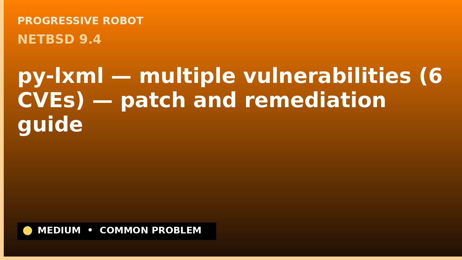 NetBSD 9.4 — py-lxml — multiple vulnerabilities (6 CVEs) — patch and remediation guide — diagnosis and fix on NetBSD 9.4