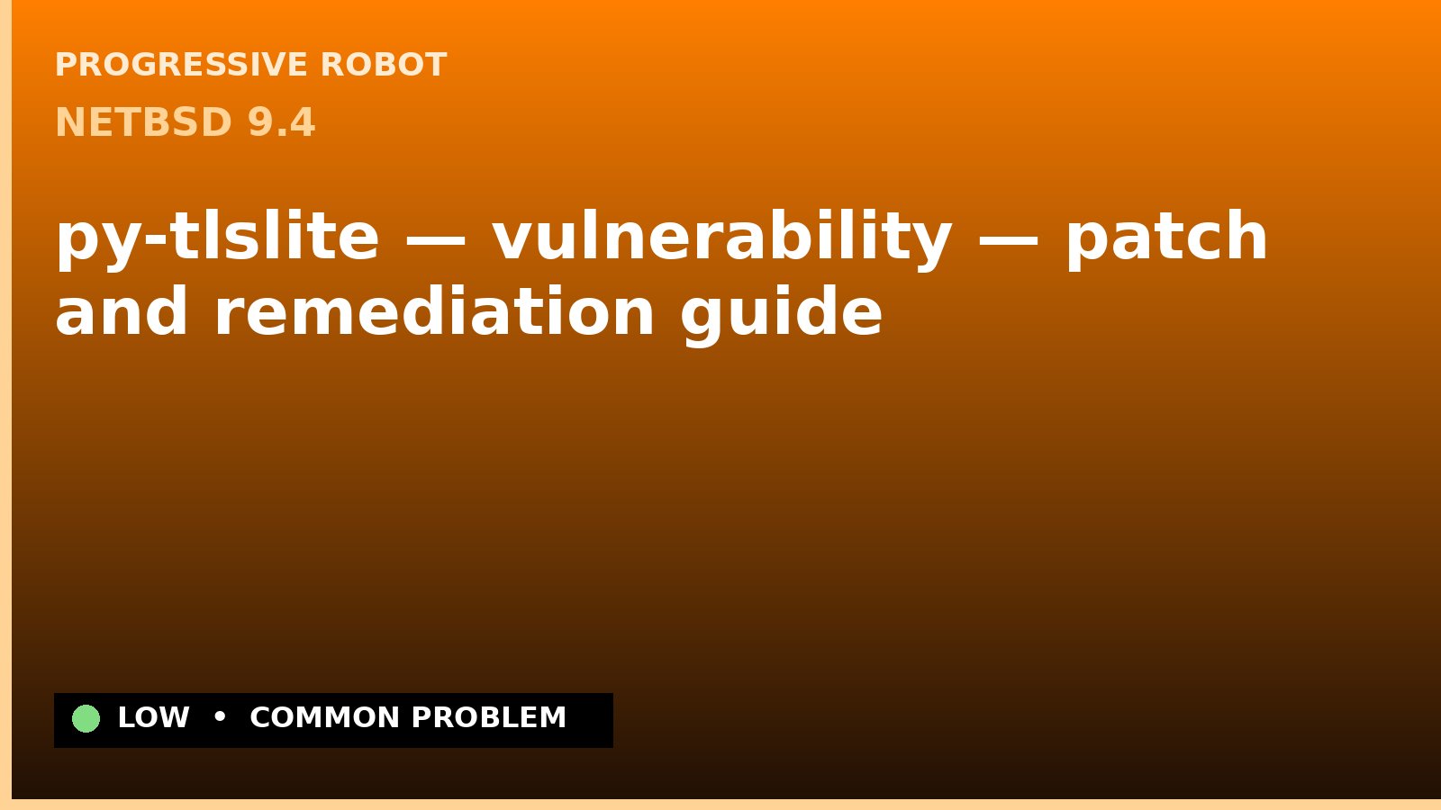 NetBSD 9.4 — py-tlslite — vulnerability — patch and remediation guide — diagnosis and fix on NetBSD 9.4
