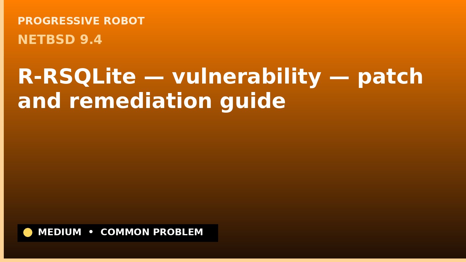 NetBSD 9.4 — R-RSQLite — vulnerability — patch and remediation guide — diagnosis and fix on NetBSD 9.4