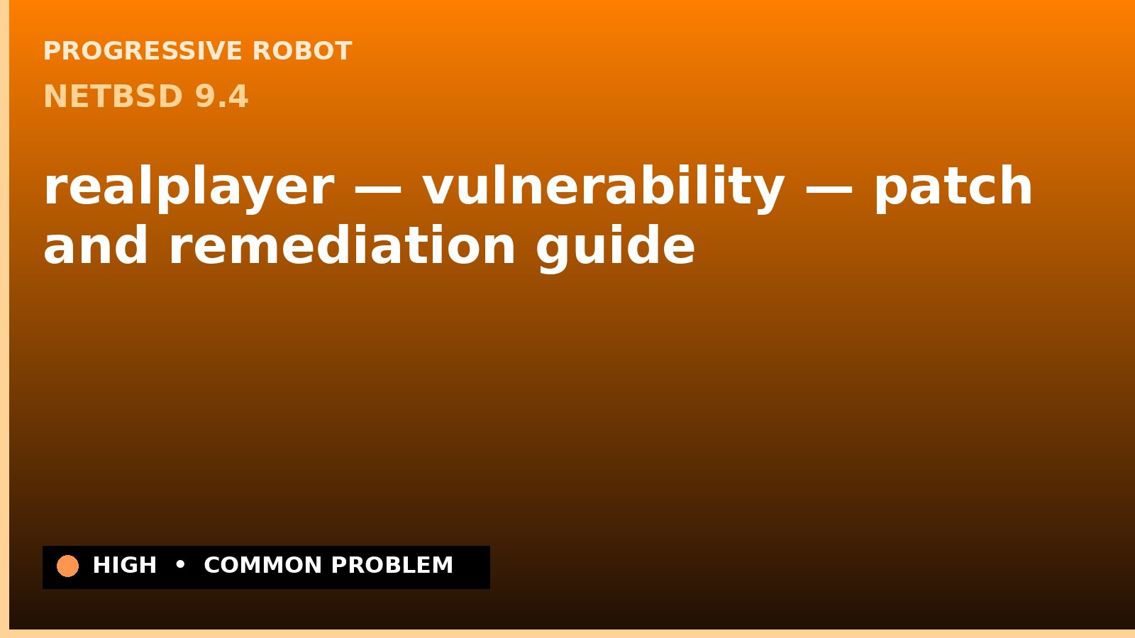 NetBSD 9.4 — realplayer — vulnerability — patch and remediation guide — diagnosis and fix on NetBSD 9.4