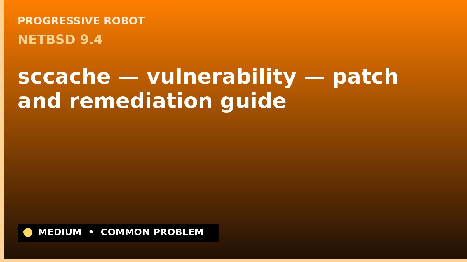 NetBSD 9.4 — sccache — vulnerability — patch and remediation guide — diagnosis and fix on NetBSD 9.4