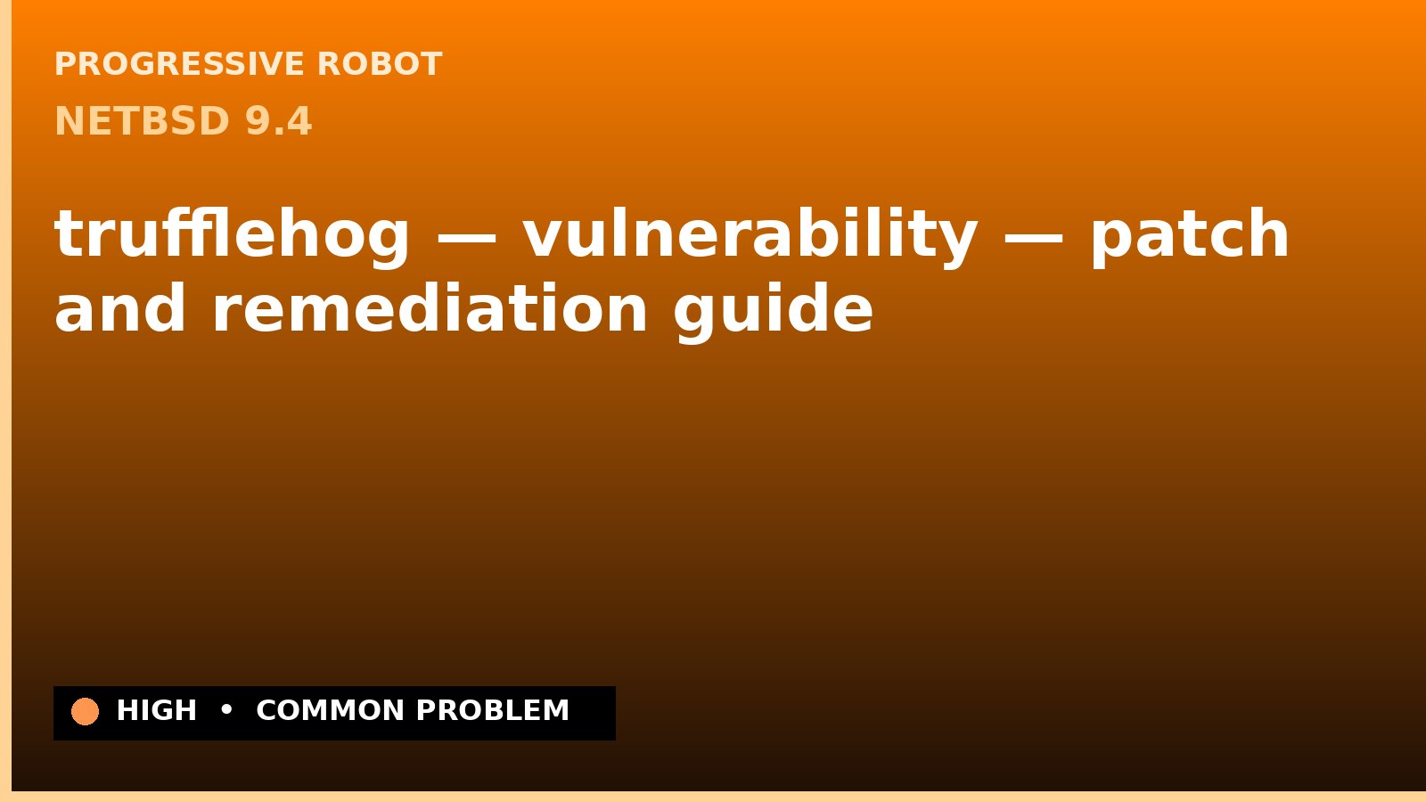 NetBSD 9.4 — trufflehog — vulnerability — patch and remediation guide — diagnosis and fix on NetBSD 9.4