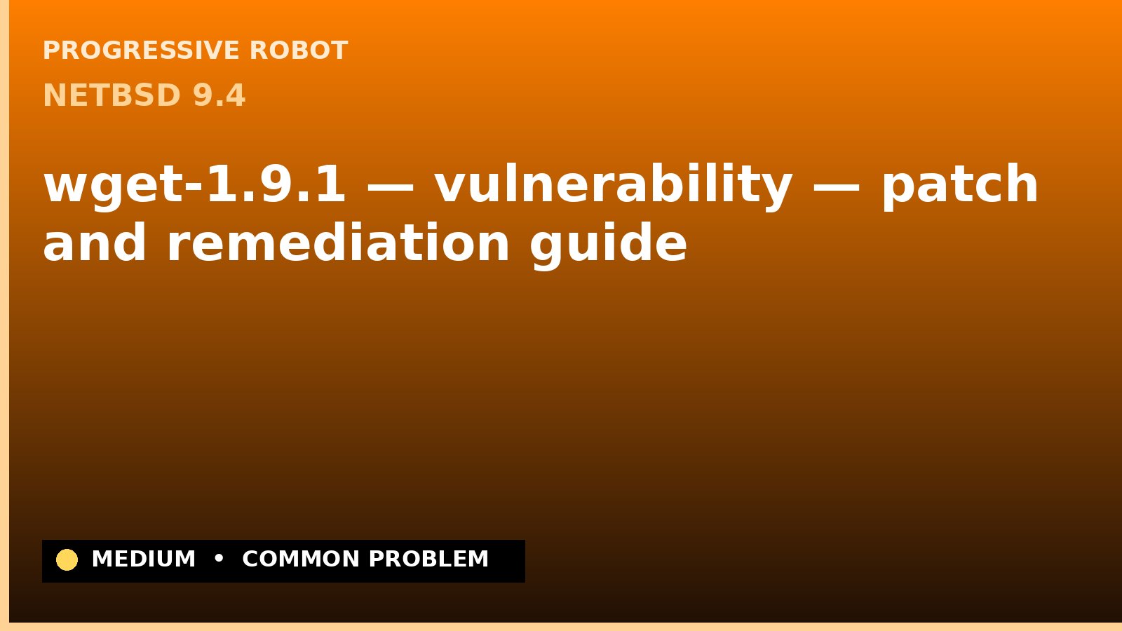NetBSD 9.4 — wget-1.9.1 — vulnerability — patch and remediation guide — diagnosis and fix on NetBSD 9.4