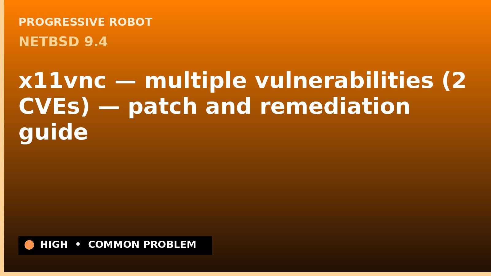NetBSD 9.4 — x11vnc — multiple vulnerabilities (2 CVEs) — patch and remediation guide — diagnosis and fix on NetBSD 9.4