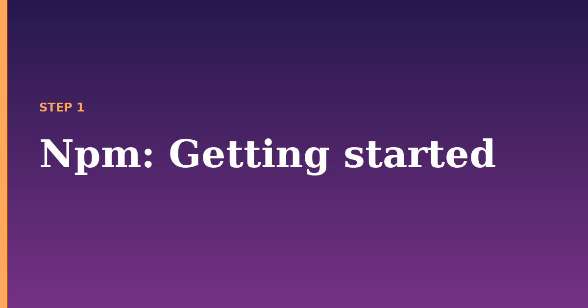 npm illustration for: Getting started