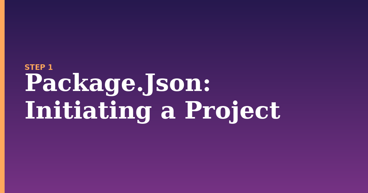 package.json illustration for: Initiating a Project
