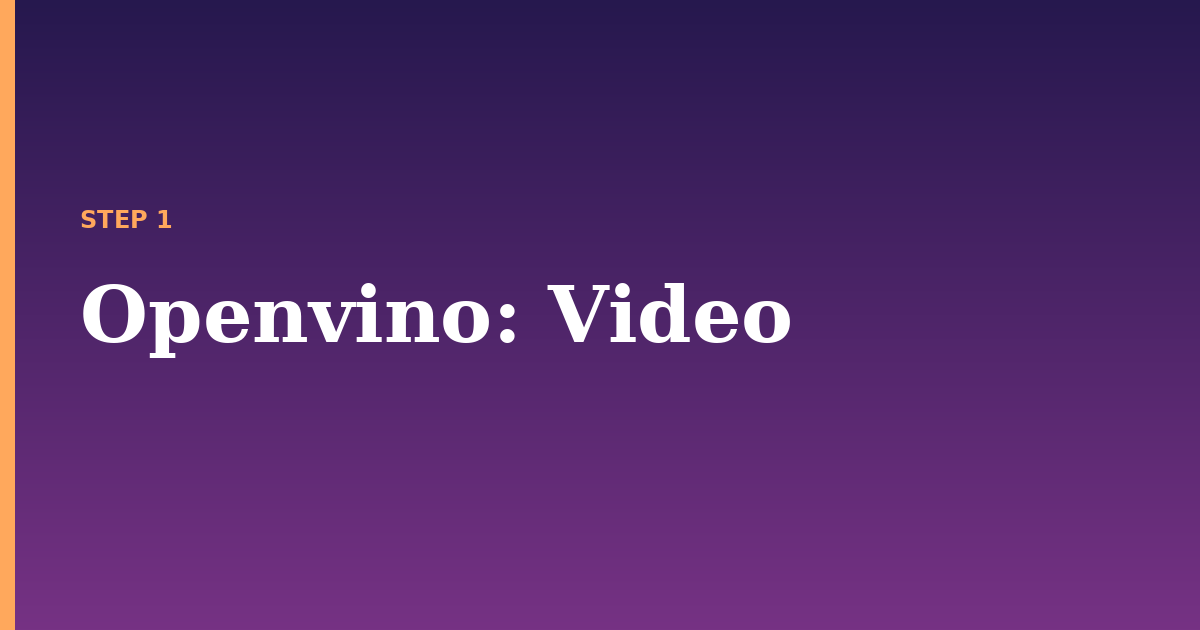 openvino illustration for: Video