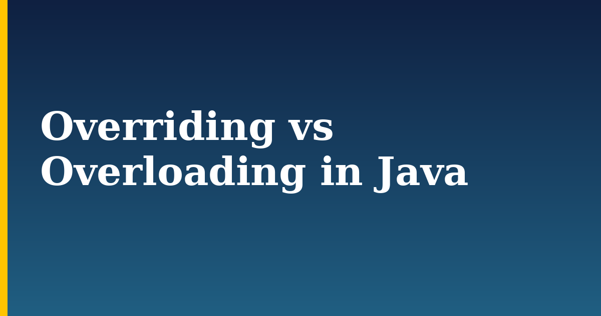 Overriding vs Overloading in Java — step-by-step Programming tutorial on Progressive Robot