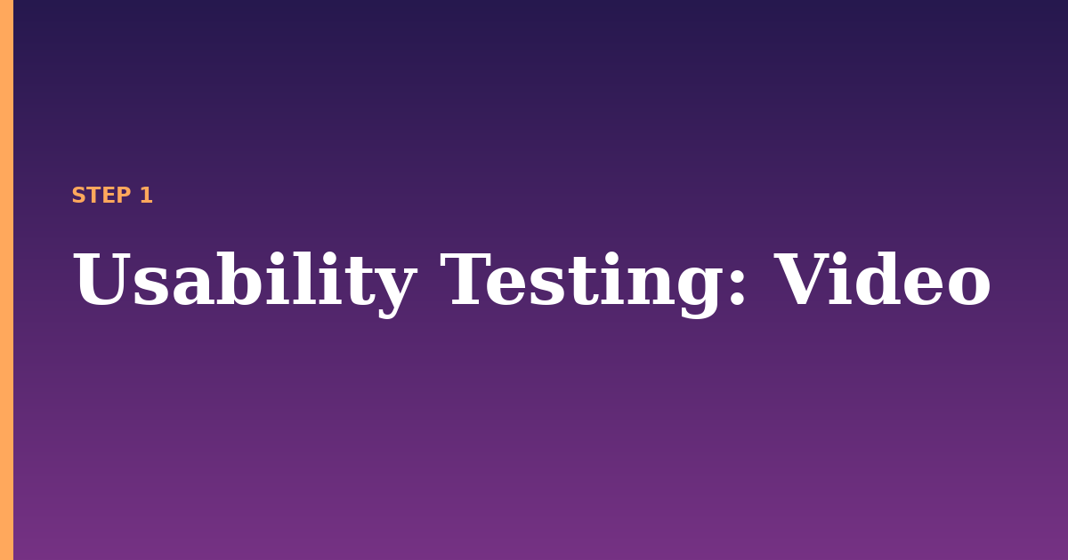 usability testing illustration for: Video