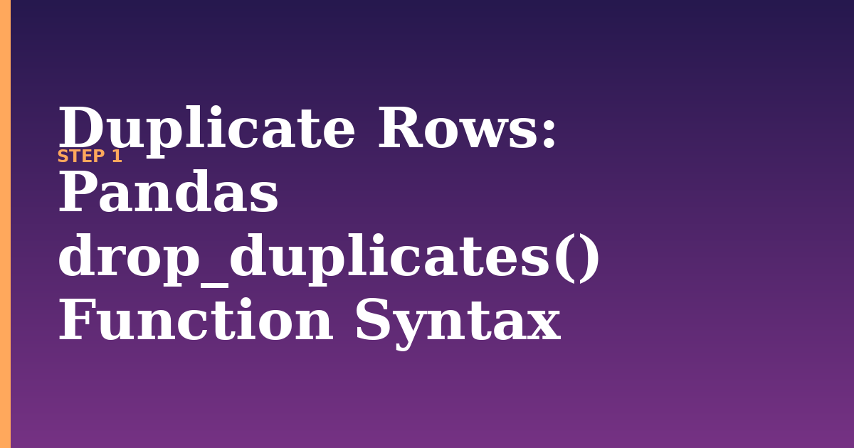 duplicate rows illustration for: Pandas drop_duplicates() Function Syntax