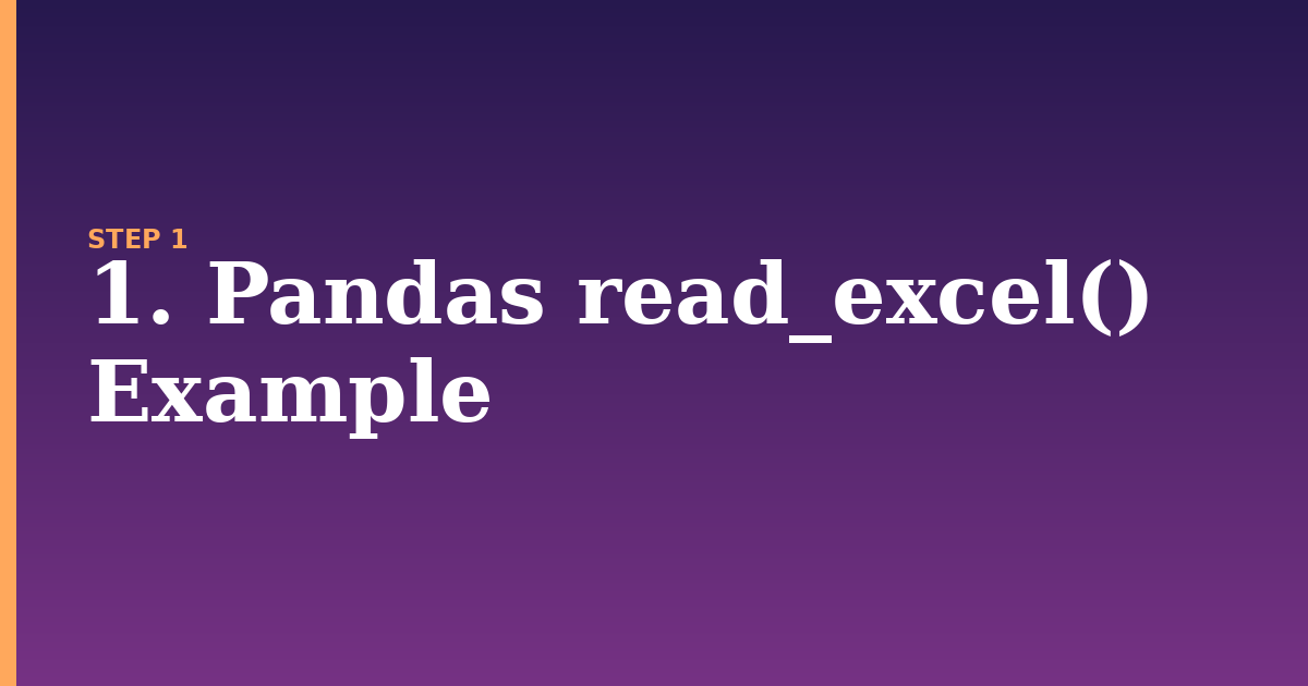 excel illustration for: 1. Pandas read_excel() Example