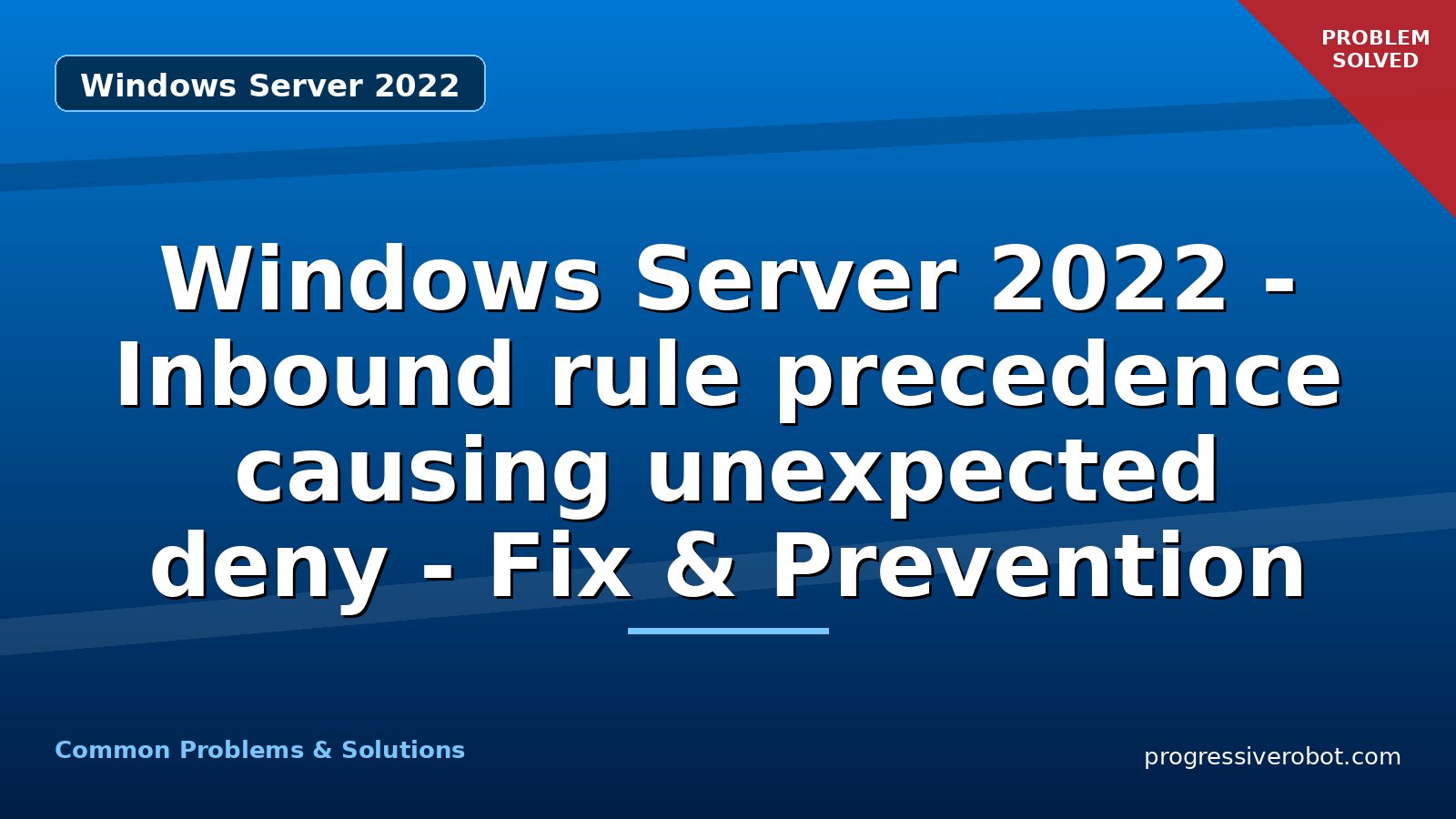 Windows Server 2022 – Inbound rule precedence causing unexpected deny – Fix & Prevention