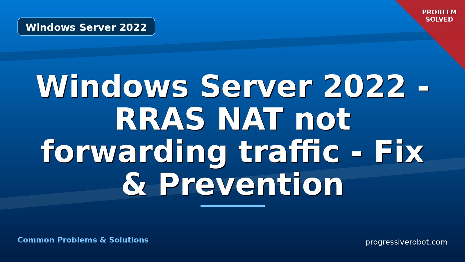 Windows Server 2022 – RRAS NAT not forwarding traffic – Fix & Prevention