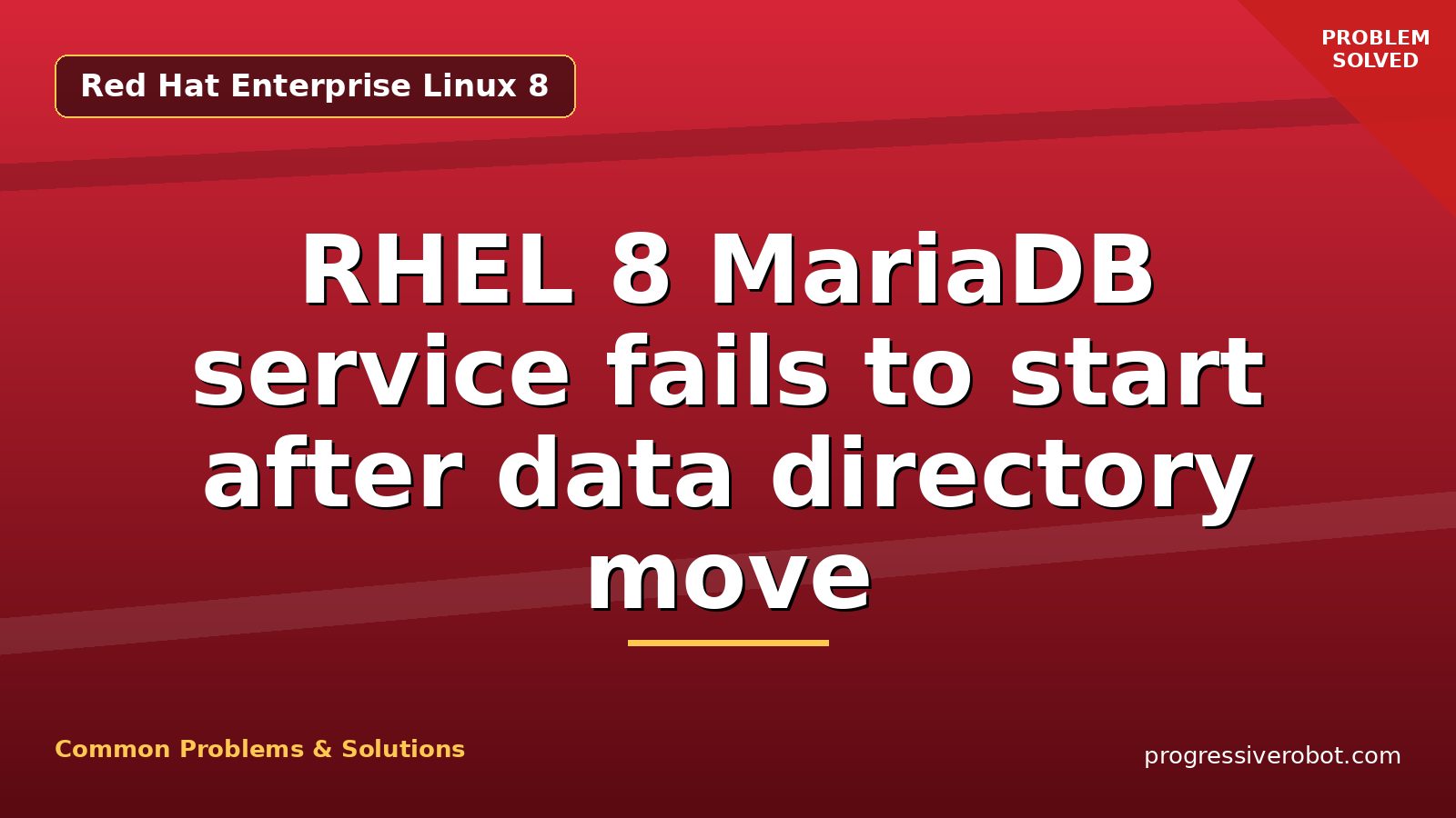 RHEL 8 MariaDB service fails to start after data directory move