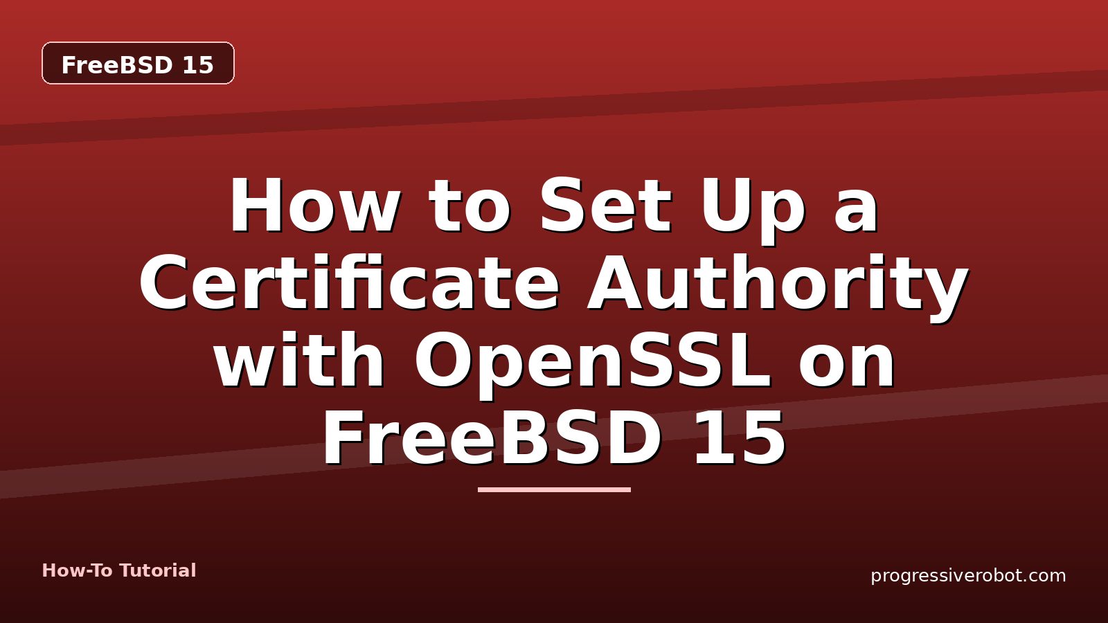 How to Set Up a Certificate Authority with OpenSSL on FreeBSD 15 — step-by-step FreeBSD 15 tutorial on Progressive Robot