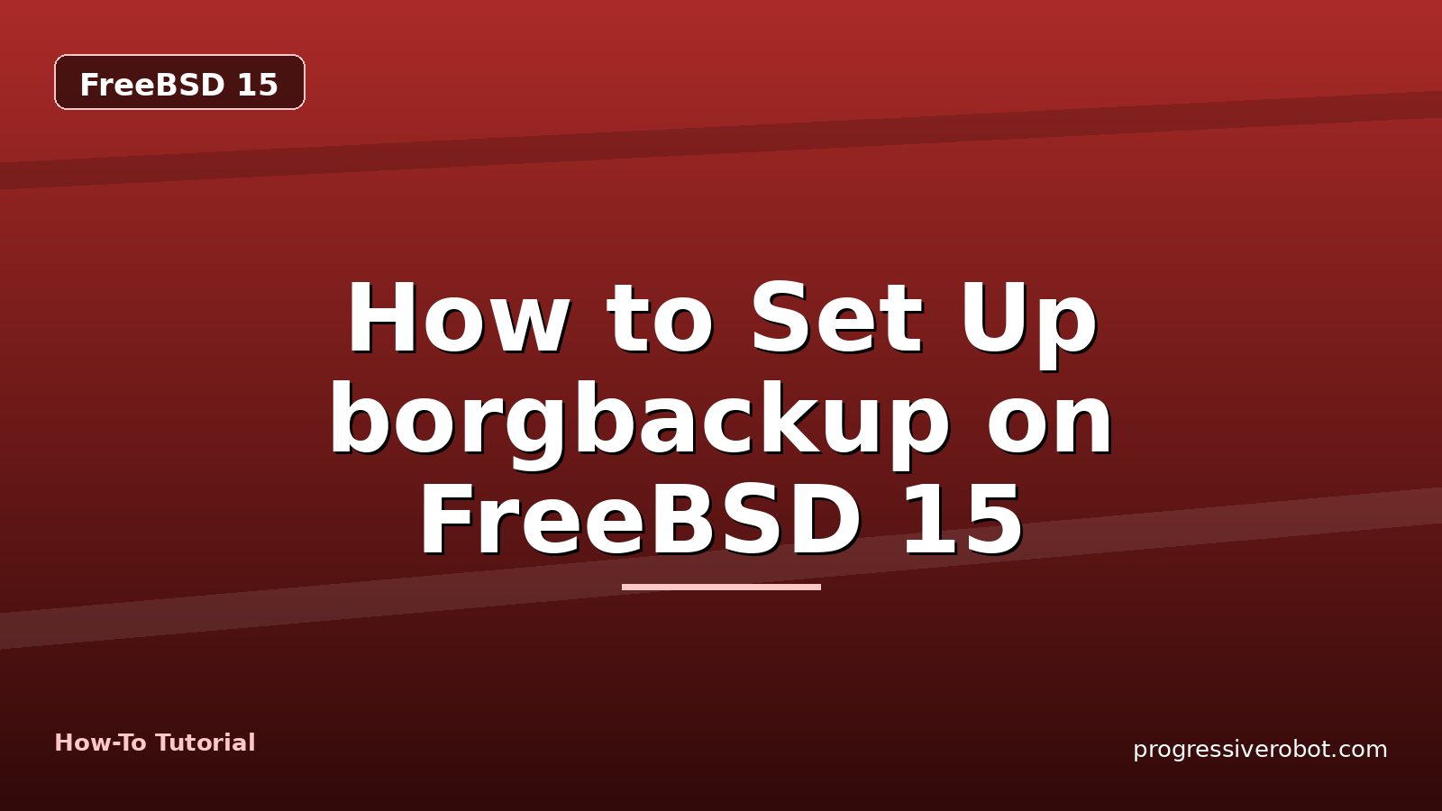 How to Set Up borgbackup on FreeBSD 15 — step-by-step FreeBSD 15 tutorial on Progressive Robot