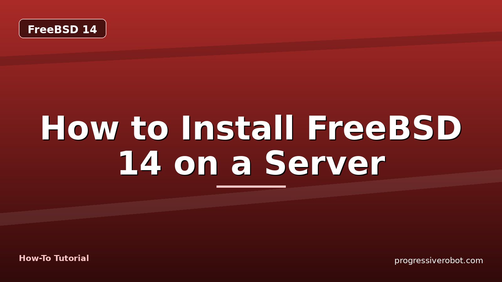 How to Install FreeBSD 14 on a Server — step-by-step FreeBSD 14 tutorial on Progressive Robot