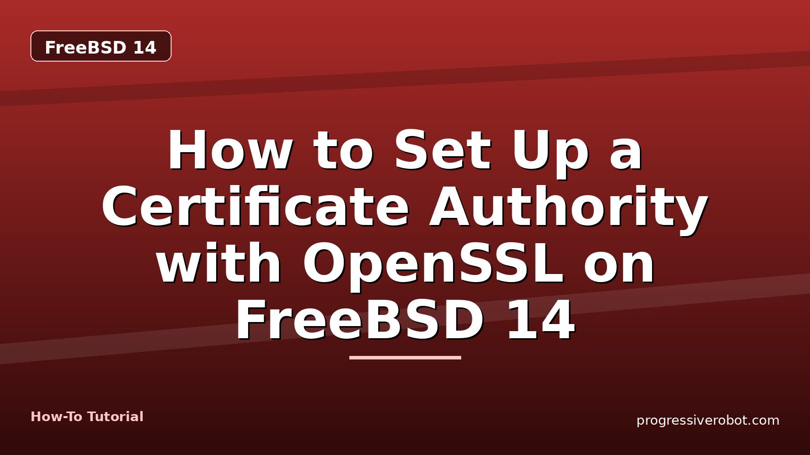 How to Set Up a Certificate Authority with OpenSSL on FreeBSD 14 — step-by-step FreeBSD 14 tutorial on Progressive Robot