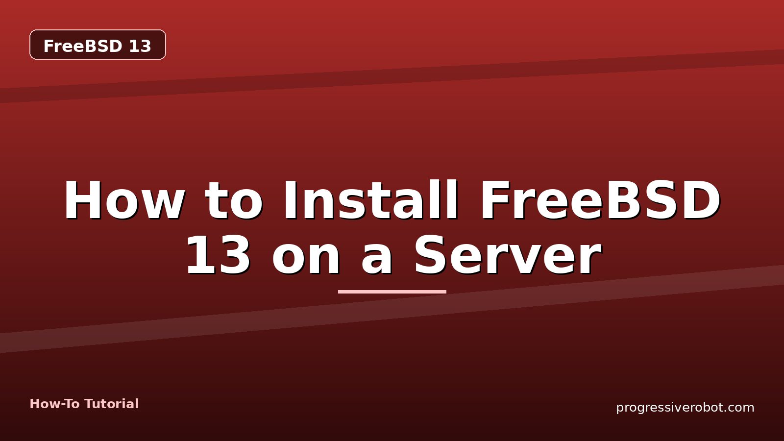 How to Install FreeBSD 13 on a Server — step-by-step FreeBSD 13 tutorial on Progressive Robot