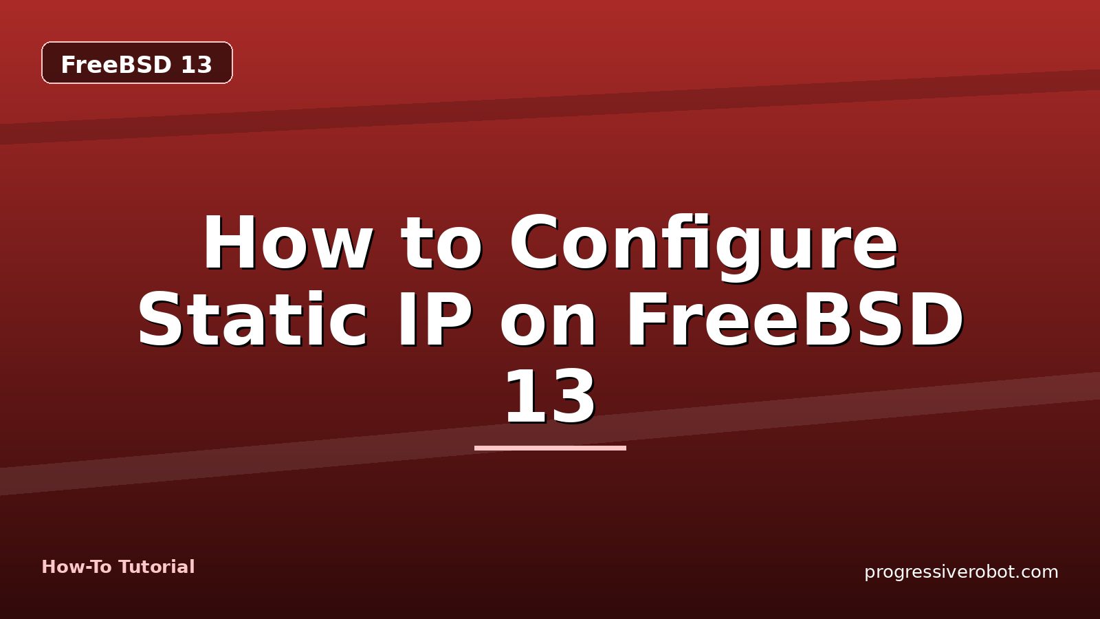 How to Configure Static IP on FreeBSD 13 — step-by-step FreeBSD 13 tutorial on Progressive Robot