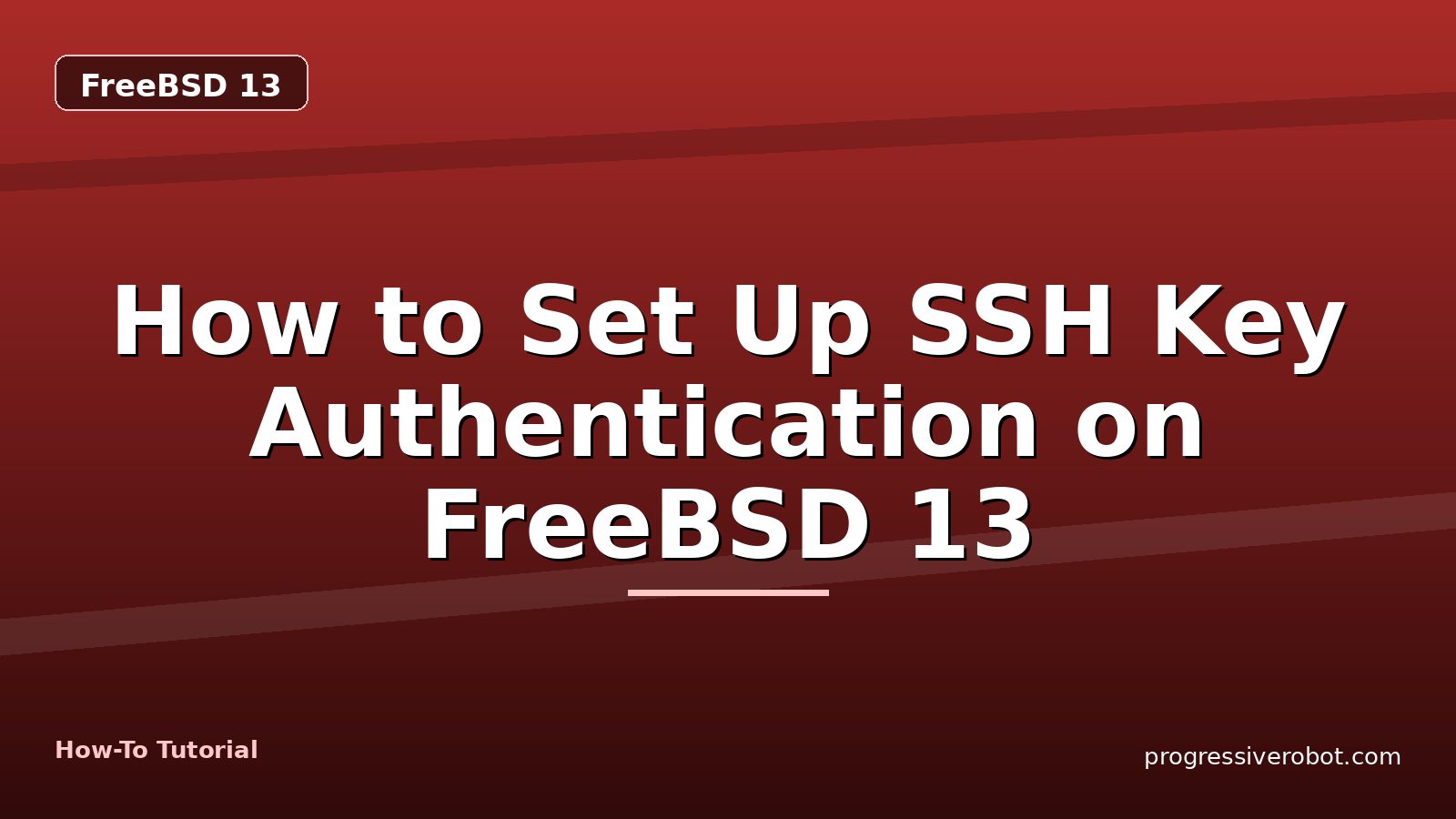 How to Set Up SSH Key Authentication on FreeBSD 13 — step-by-step FreeBSD 13 tutorial on Progressive Robot