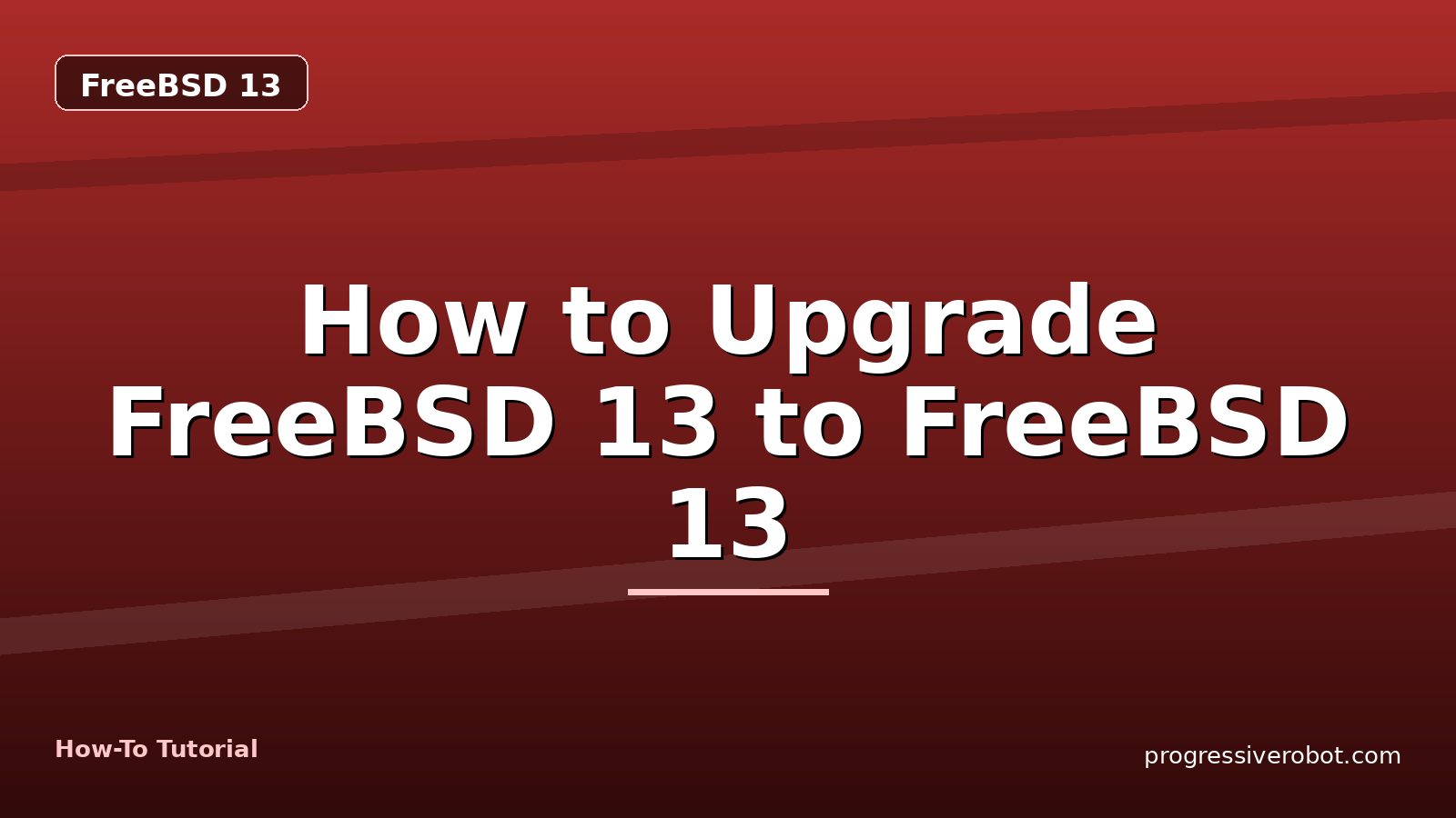 How to Upgrade FreeBSD 13 to FreeBSD 13 — step-by-step FreeBSD 13 tutorial on Progressive Robot