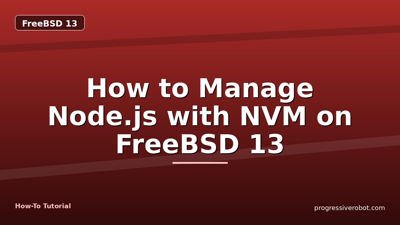 How to Manage Node.js with NVM on FreeBSD 13 — step-by-step FreeBSD 13 tutorial on Progressive Robot