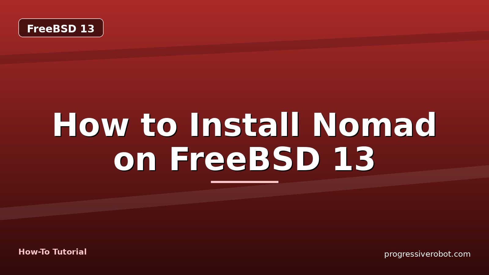 How to Install Nomad on FreeBSD 13 — step-by-step FreeBSD 13 tutorial on Progressive Robot
