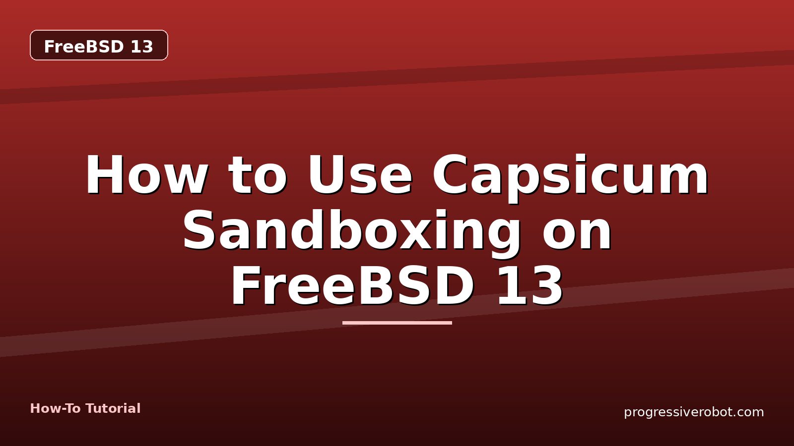 How to Use Capsicum Sandboxing on FreeBSD 13 — step-by-step FreeBSD 13 tutorial on Progressive Robot