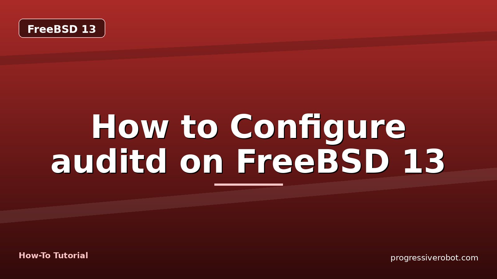 How to Configure auditd on FreeBSD 13 — step-by-step FreeBSD 13 tutorial on Progressive Robot