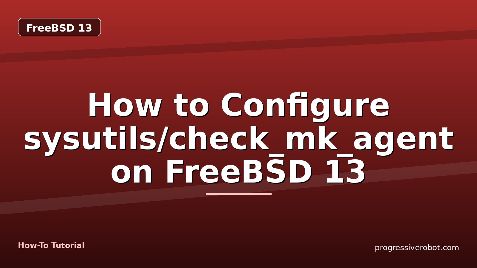 How to Configure sysutils/check_mk_agent on FreeBSD 13 — step-by-step FreeBSD 13 tutorial on Progressive Robot
