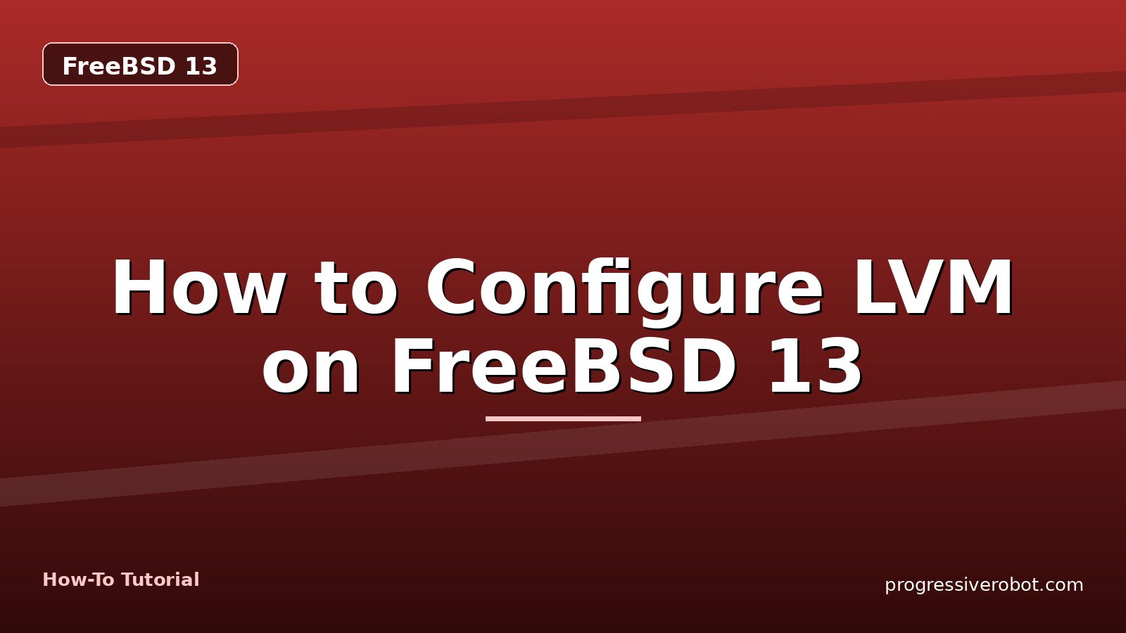 How to Configure LVM on FreeBSD 13 — step-by-step FreeBSD 13 tutorial on Progressive Robot