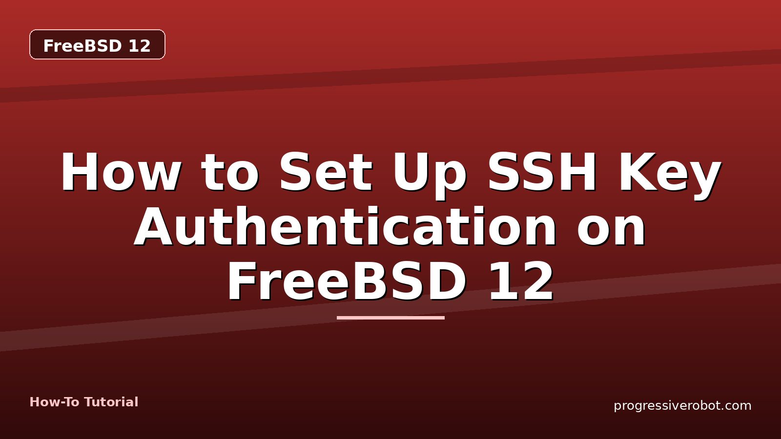 How to Set Up SSH Key Authentication on FreeBSD 12 — step-by-step FreeBSD 12 tutorial on Progressive Robot