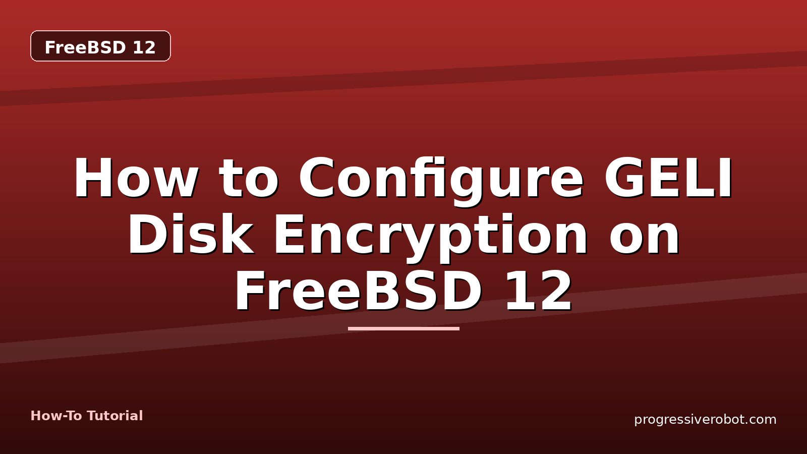 How to Configure GELI Disk Encryption on FreeBSD 12 — step-by-step FreeBSD 12 tutorial on Progressive Robot