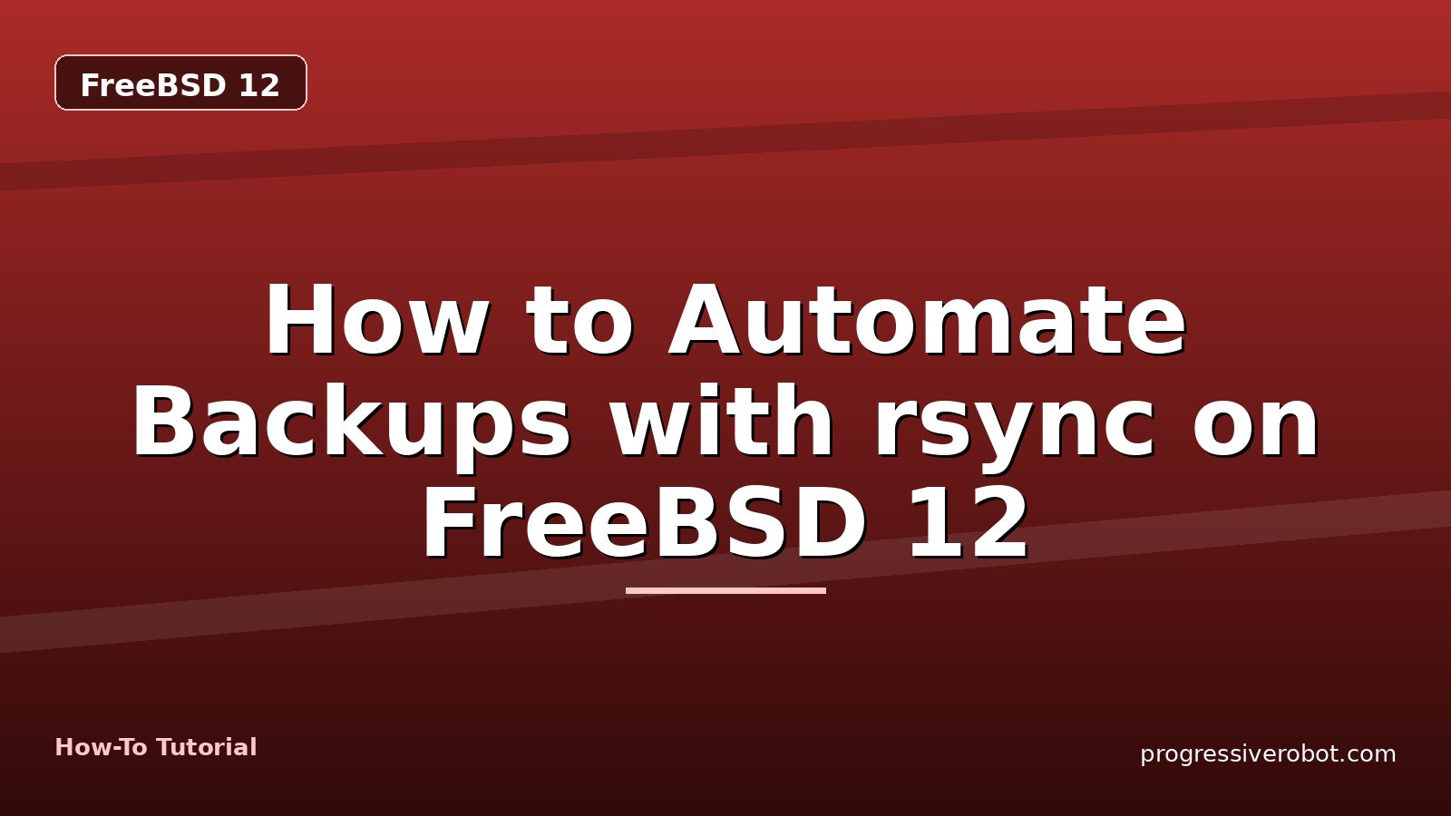 How to Automate Backups with rsync on FreeBSD 12 — step-by-step FreeBSD 12 tutorial on Progressive Robot