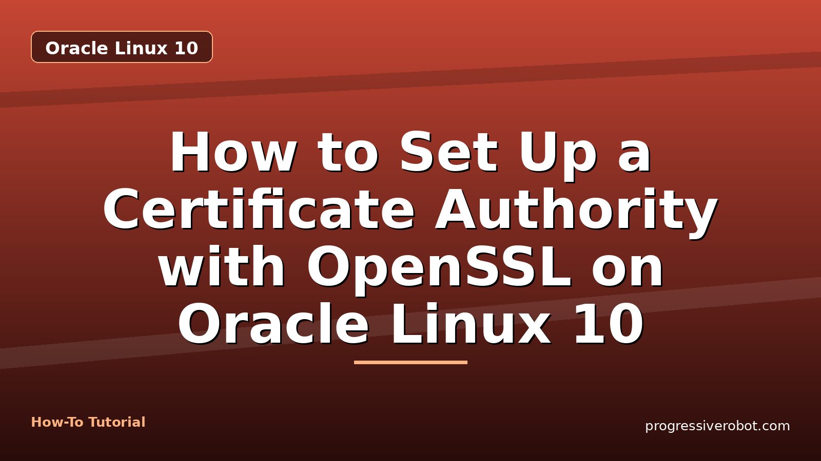 How to Set Up a Certificate Authority with OpenSSL on Oracle Linux 10 — step-by-step Oracle Linux 10 tutorial on Progressive Robot