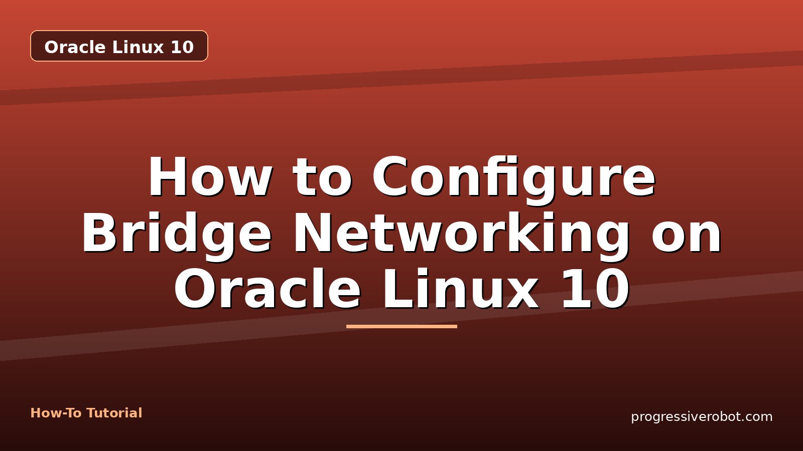 How to Configure Bridge Networking on Oracle Linux 10 — step-by-step Oracle Linux 10 tutorial on Progressive Robot
