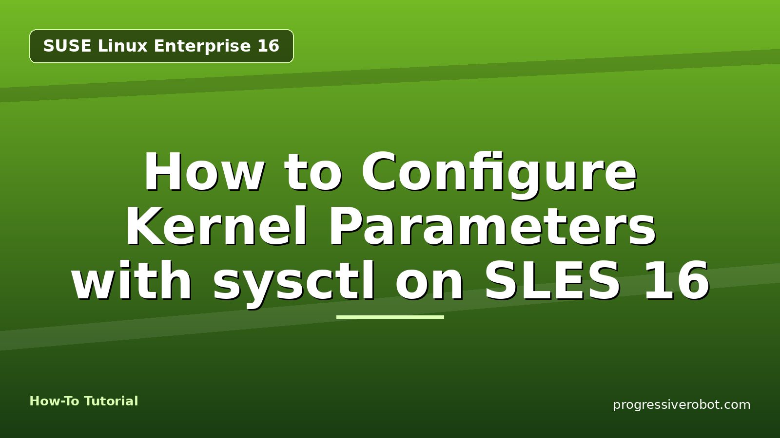 How to Configure Kernel Parameters with sysctl on SLES 16 — step-by-step SUSE Linux Enterprise 16 tutorial on Progressive Robot