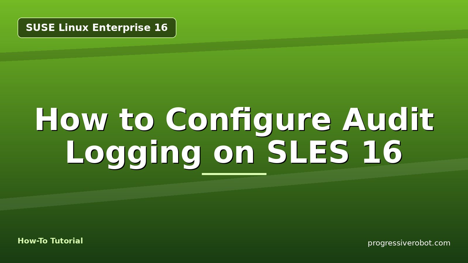How to Configure Audit Logging on SLES 16 — step-by-step SUSE Linux Enterprise 16 tutorial on Progressive Robot
