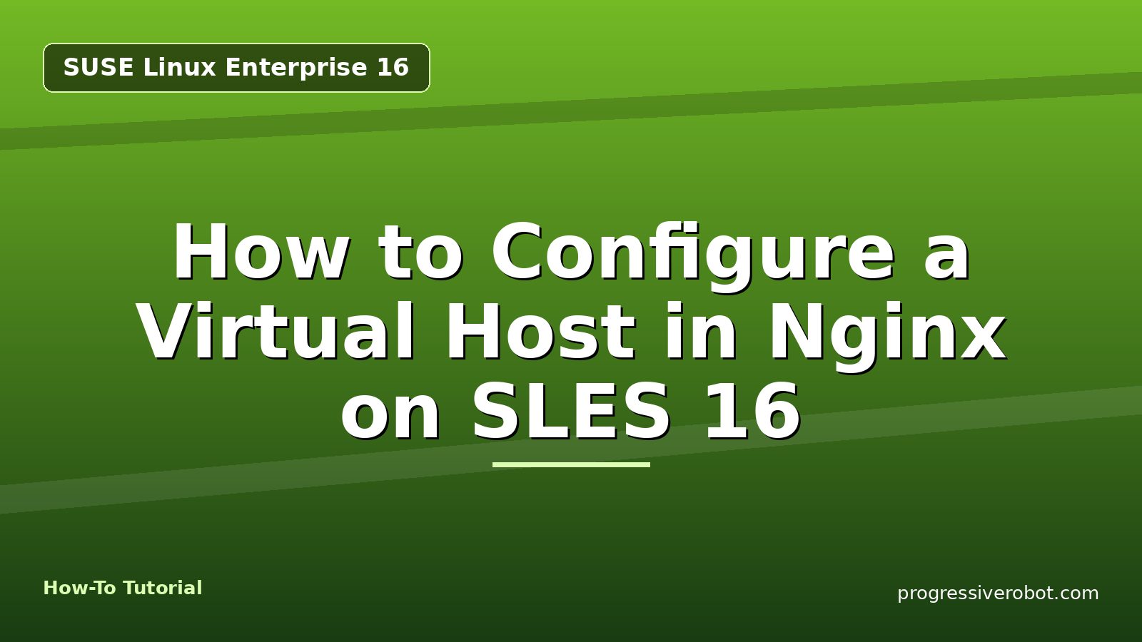 How to Configure a Virtual Host in Nginx on SLES 16 — step-by-step SUSE Linux Enterprise 16 tutorial on Progressive Robot