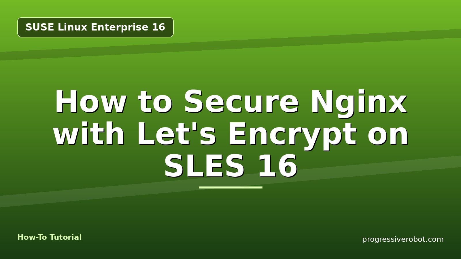 How to Secure Nginx with Let's Encrypt on SLES 16 — step-by-step SUSE Linux Enterprise 16 tutorial on Progressive Robot