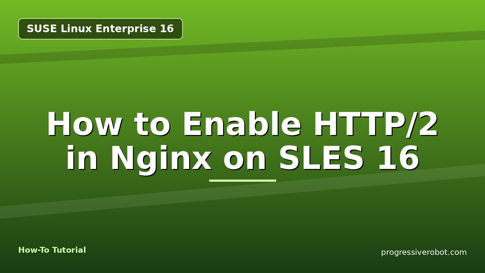 How to Enable HTTP/2 in Nginx on SLES 16 — step-by-step SUSE Linux Enterprise 16 tutorial on Progressive Robot