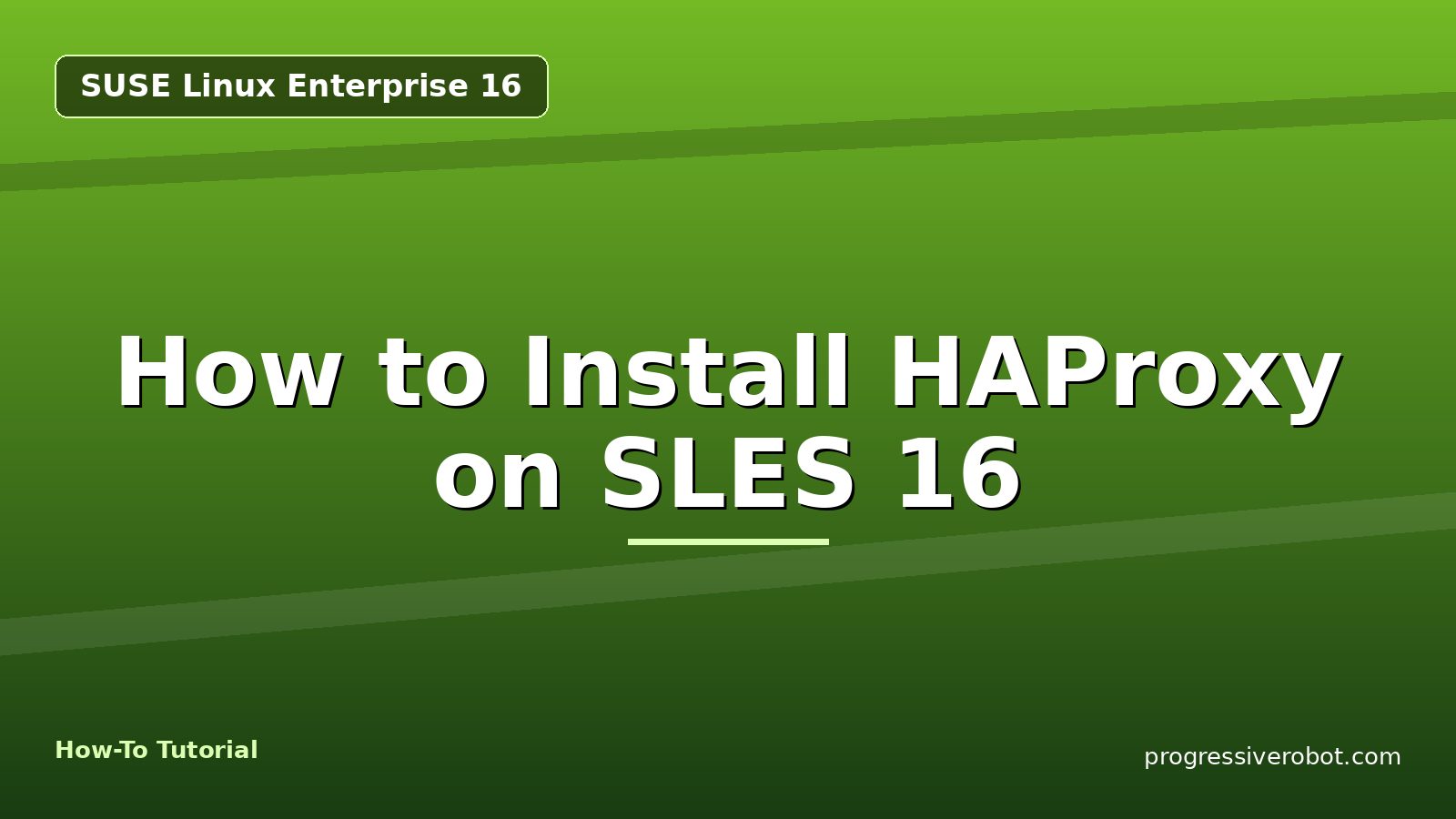 How to Install HAProxy on SLES 16