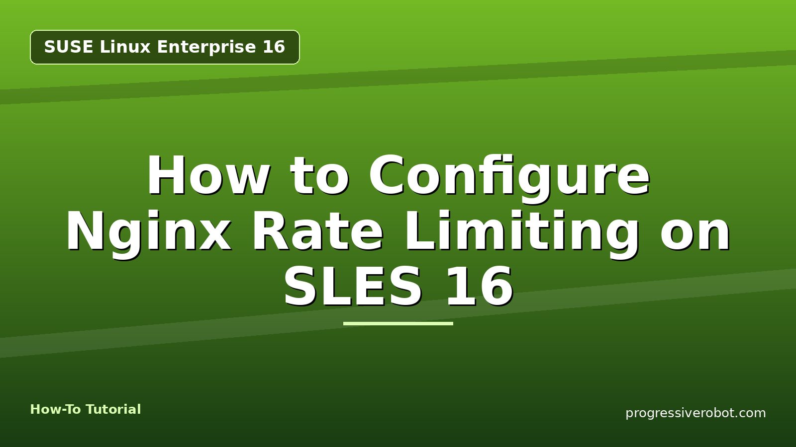 How to Configure Nginx Rate Limiting on SLES 16 — step-by-step SUSE Linux Enterprise 16 tutorial on Progressive Robot