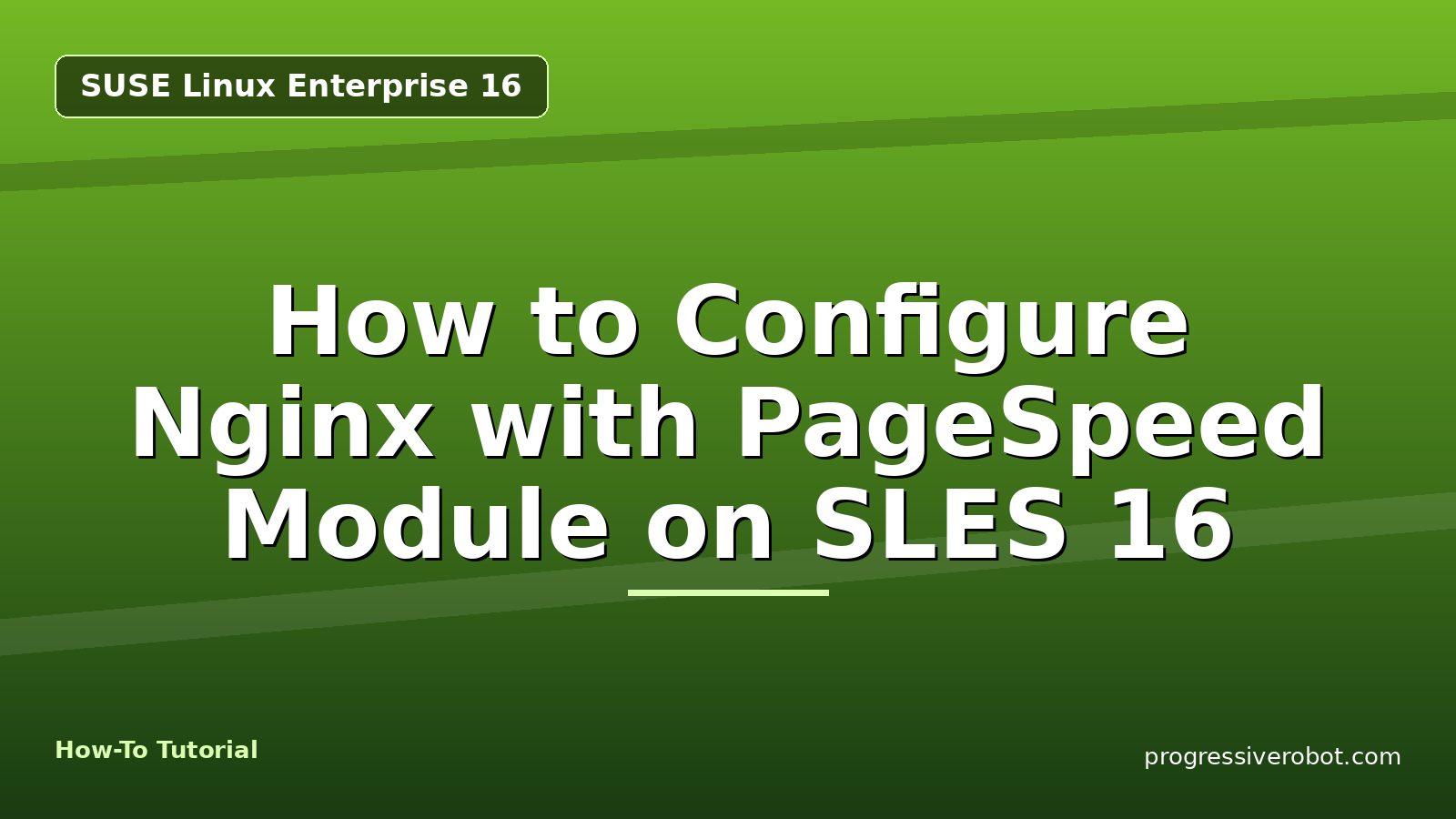 How to Configure Nginx with PageSpeed Module on SLES 16 — step-by-step SUSE Linux Enterprise 16 tutorial on Progressive Robot