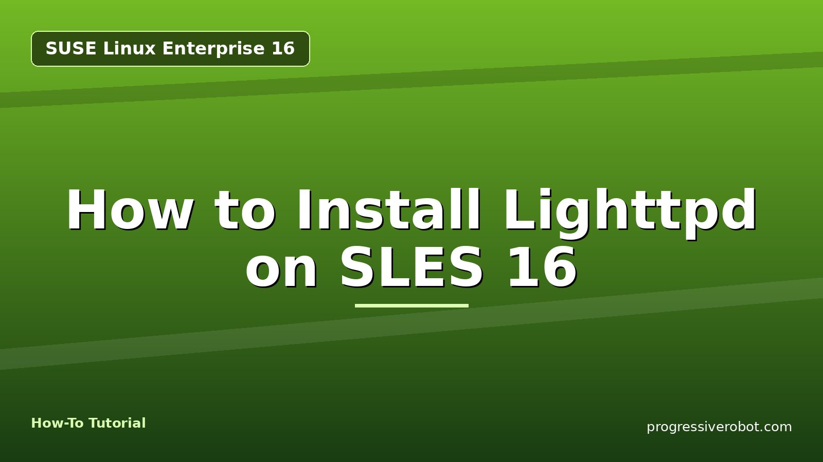 How to Install Lighttpd on SLES 16 — step-by-step SUSE Linux Enterprise 16 tutorial on Progressive Robot