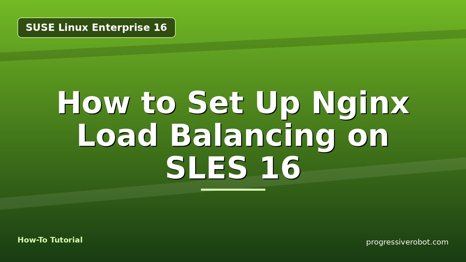 How to Set Up Nginx Load Balancing on SLES 16 — step-by-step SUSE Linux Enterprise 16 tutorial on Progressive Robot