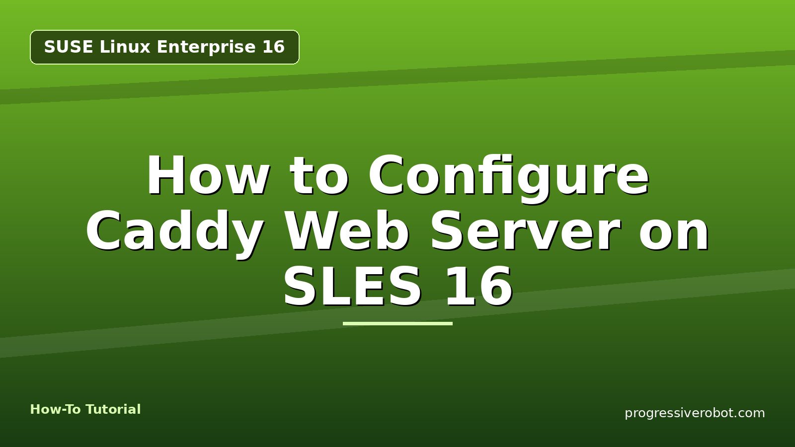 How to Configure Caddy Web Server on SLES 16 — step-by-step SUSE Linux Enterprise 16 tutorial on Progressive Robot