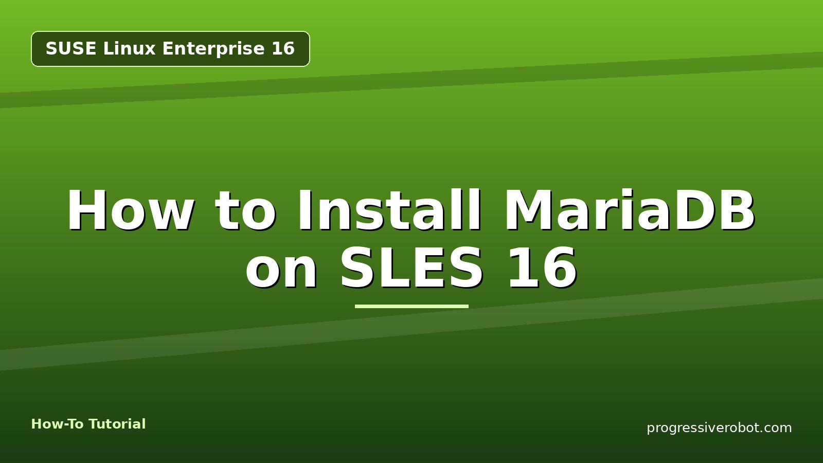How to Install MariaDB on SLES 16 — step-by-step SUSE Linux Enterprise 16 tutorial on Progressive Robot